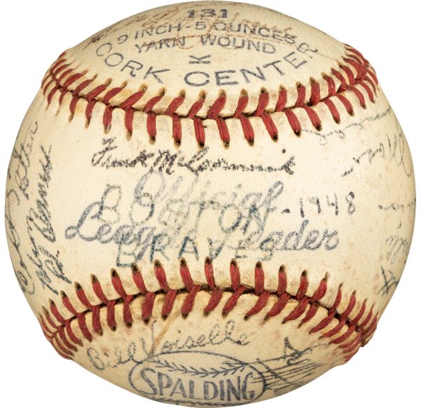 Spahn, Southworth Signed 1948 Boston Braves Team Signed Baseball PSA LOA HOF