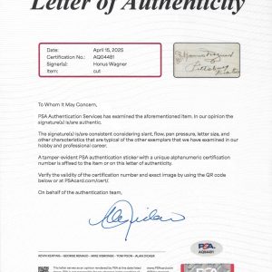 1910's Honus Wagner Signed Cut Signature Auto Framed Display PSA/DNA LOA