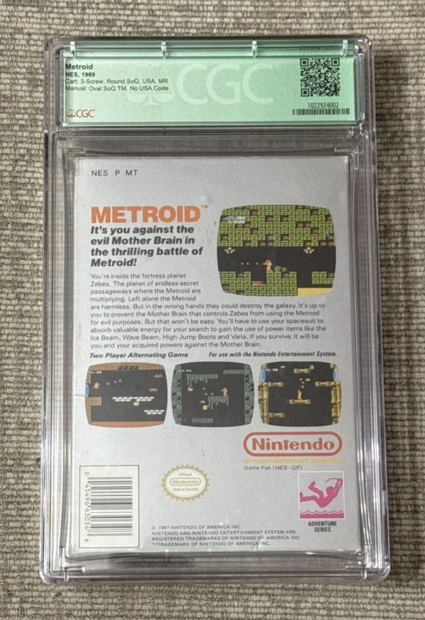 Metroid WATA 8.0 CIB [Hangtab, 1st Prod.] NES Nintendo 1987