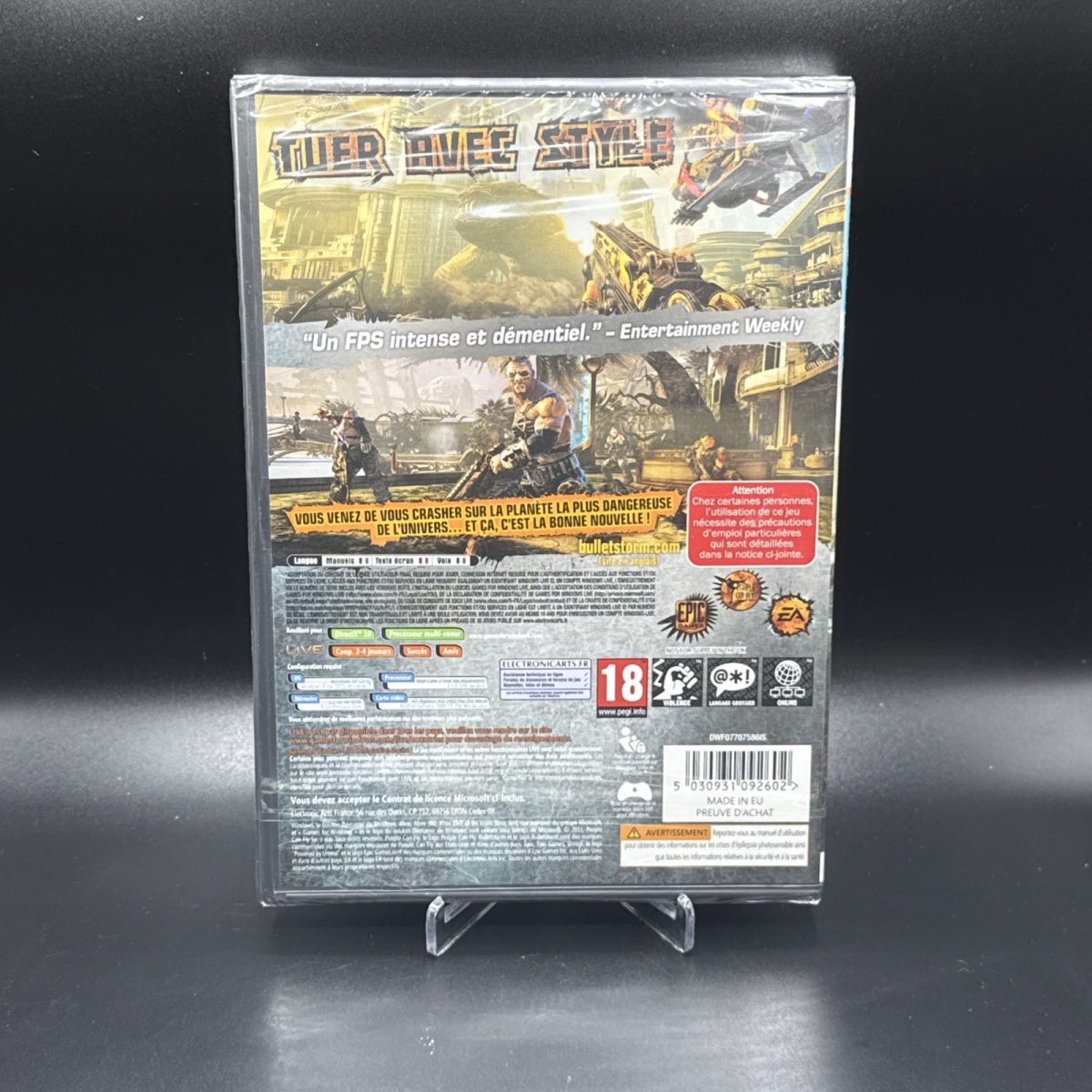 Bulletstorm PC DVD Epic Games French - NEW SEALED