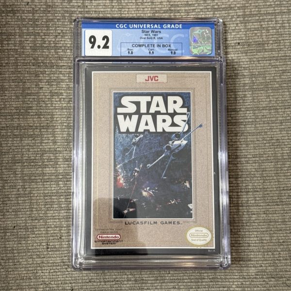 Star Wars (Nintendo NES) CGC 9.2 CIB Lucasfilm Games