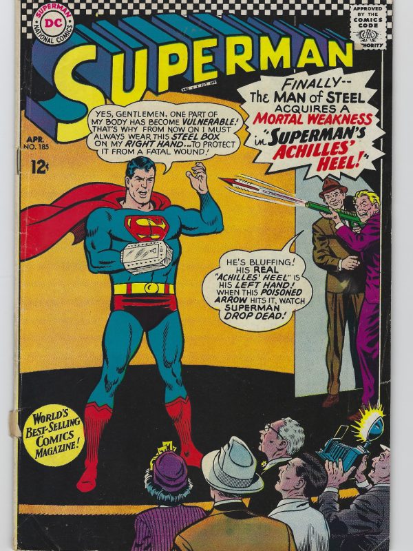 Superman #185 Silver Age Superman's Achilles Heel! DC Comics 1966