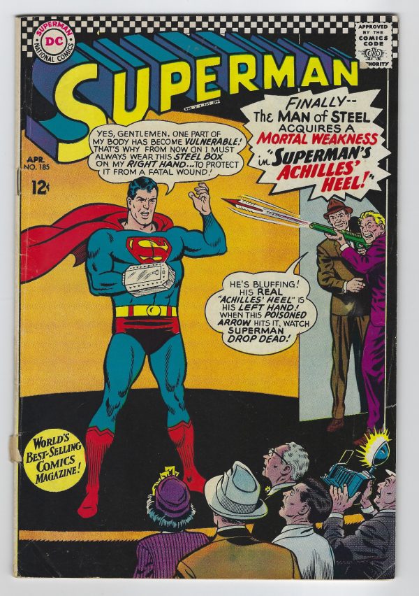 Superman #185 Silver Age Superman's Achilles Heel! DC Comics 1966