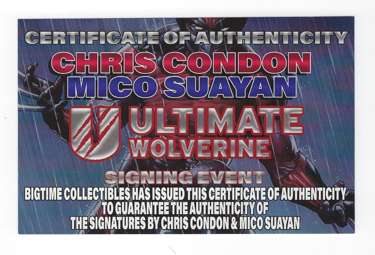 Ultimate Wolverine #1 Virgin Color MEGACON Signed Mico Suayan Chris Condon COA
