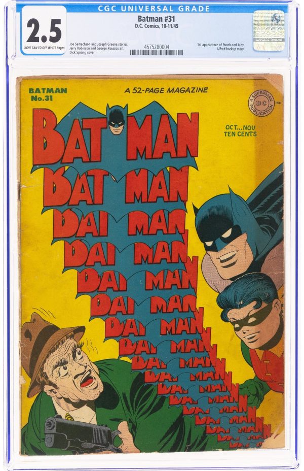 Batman #31 1945 1st Appearance Punch & Judy (Alfred Backup Story) CGC 2.5