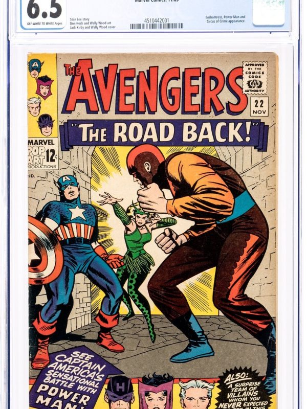 Avengers #22 CGC FN+ 6.5 Captain America Scarlet Witch Power Man! Marvel 1965