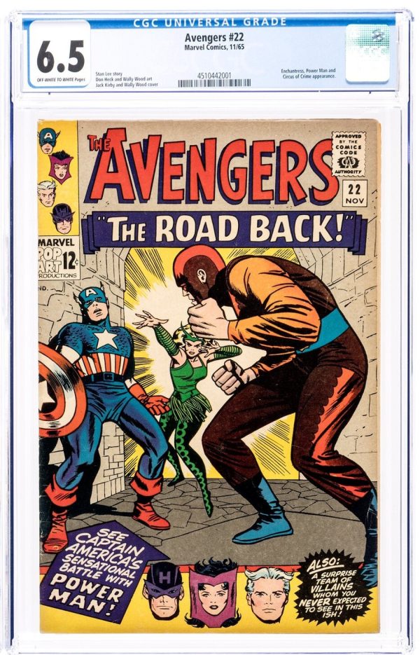Avengers #22 CGC FN+ 6.5 Captain America Scarlet Witch Power Man! Marvel 1965