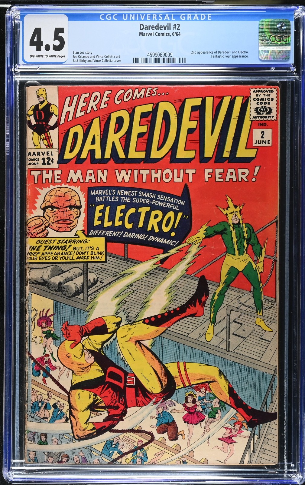 Daredevil (1964) #2 CGC 4.5 2nd Appearance Daredevil - Electro - Kirby Cover