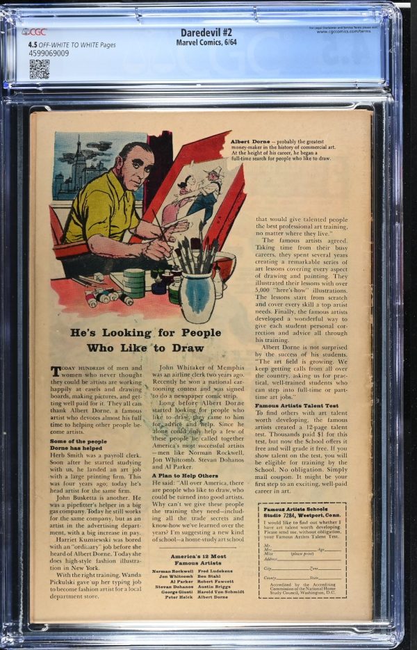 Daredevil (1964) #2 CGC 4.5 2nd Appearance Daredevil - Electro - Kirby Cover