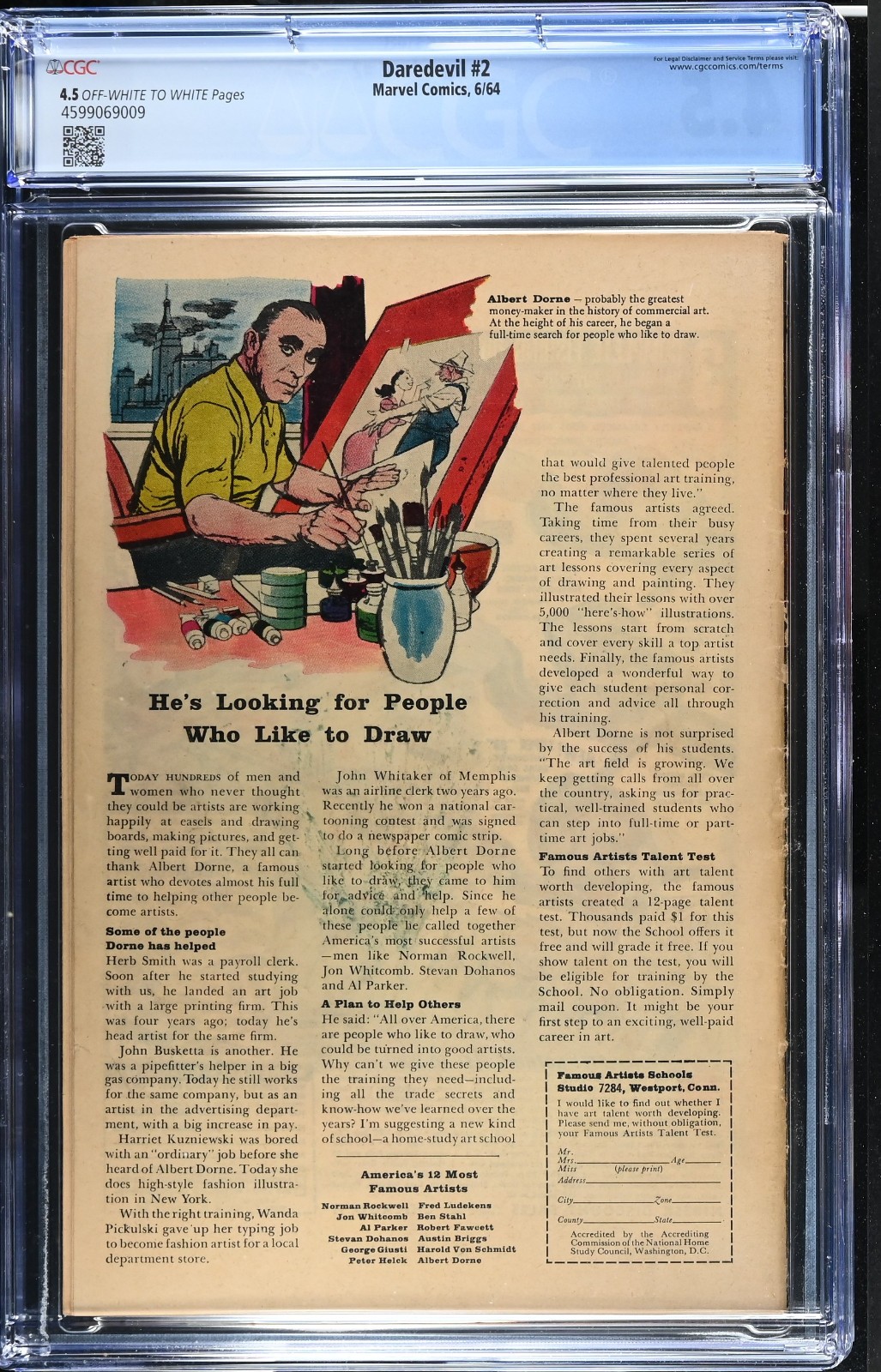 Daredevil (1964) #2 CGC 4.5 2nd Appearance Daredevil - Electro - Kirby Cover