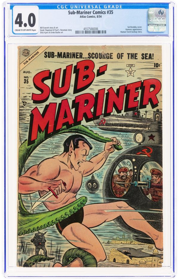 Sub-Mariner Comics #35 (Atlas, 1954) CGC VG 4.0 Namor Origin & Human Torch