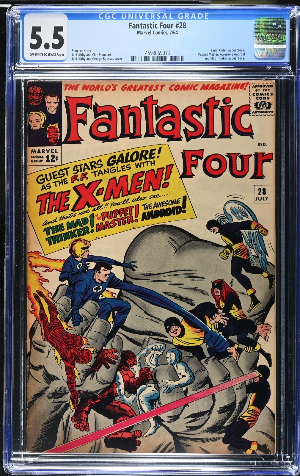 Fantastic Four #28 (1964) 1st X-Men Crossover CGC 5.5 Puppet Master & Tinker App