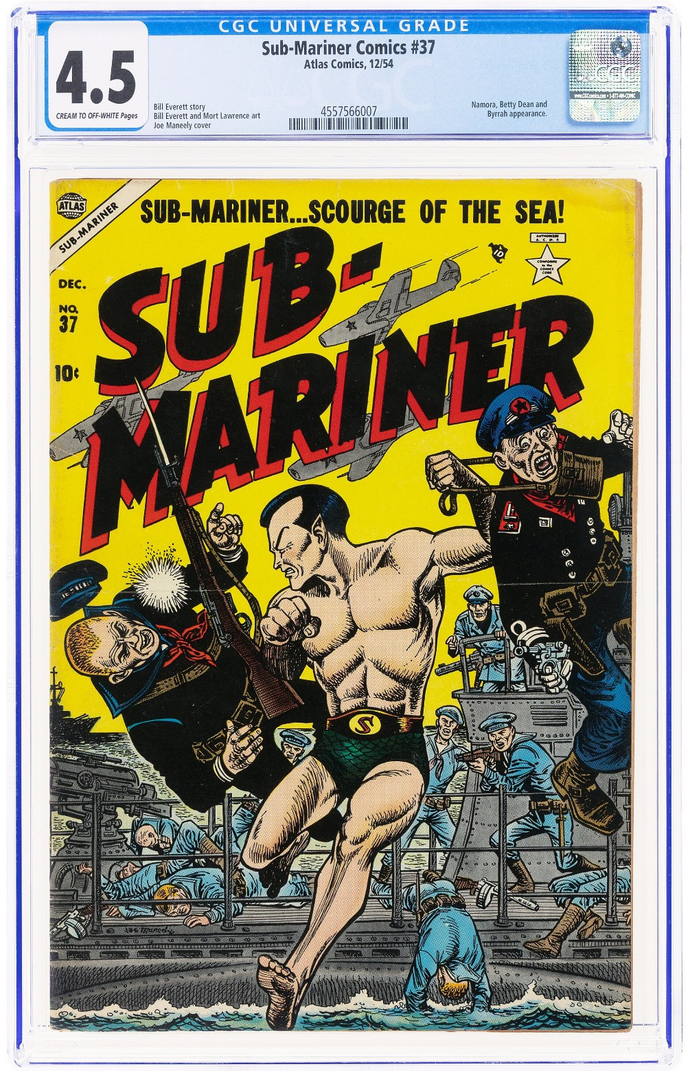 1954 Marvel Timely Comics Sub-Mariner #37 CGC 4.5 Namor Communist Cover