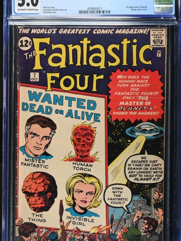 FANTASTIC FOUR #7 (1962) - CGC 5.0 VG/F - MARVEL 1ST APPEARANCE KURRGO