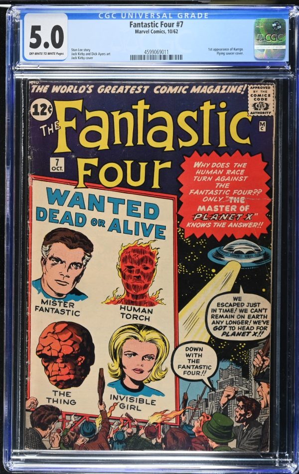 FANTASTIC FOUR #7 (1962) - CGC 5.0 VG/F - MARVEL 1ST APPEARANCE KURRGO