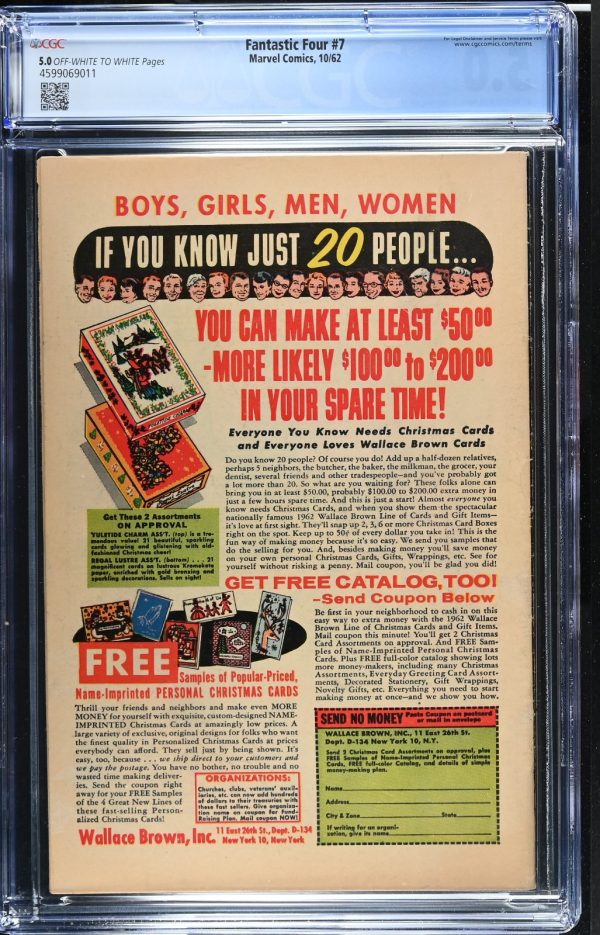 FANTASTIC FOUR #7 (1962) - CGC 5.0 VG/F - MARVEL 1ST APPEARANCE KURRGO