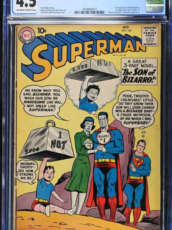 SUPERMAN #140 CGC 4.5 DC 1960, 1st App Blue Kryptonite, Bizarro Supergirl & Baby