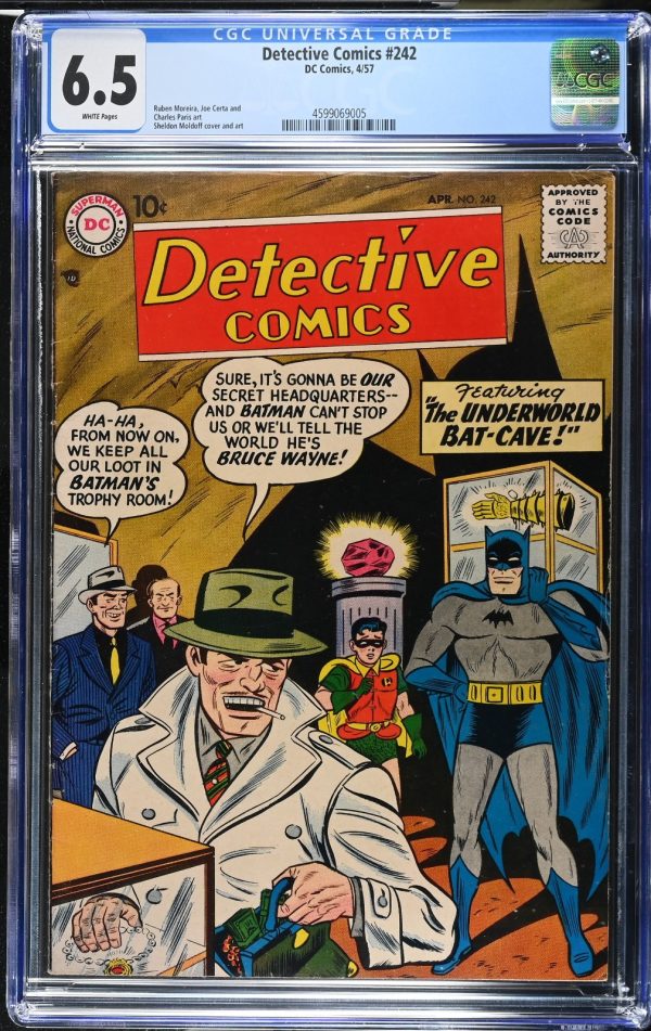 Detective Comics #242 1957 CGC 6.5 WHITE PAGES High Definition Scans**