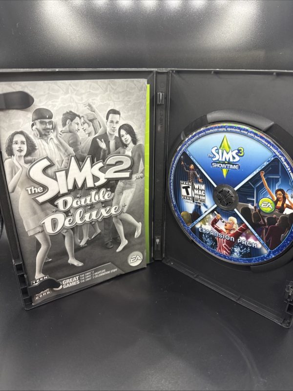 Sims 2: Double Deluxe (PC) Case & Manual With Sims 3 Showtime Expansion Disc