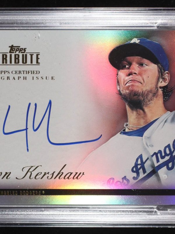 Clayton Kershaw Signed 2012 Topps Tribute Autographs #CKE1 #27/99 (PSA 9)