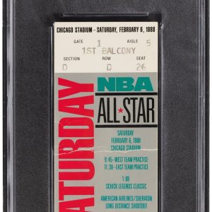 1988 NBA All-Star Game Saturday Michael Jordan Foul Line Slam Dunk Ticket PSA 2