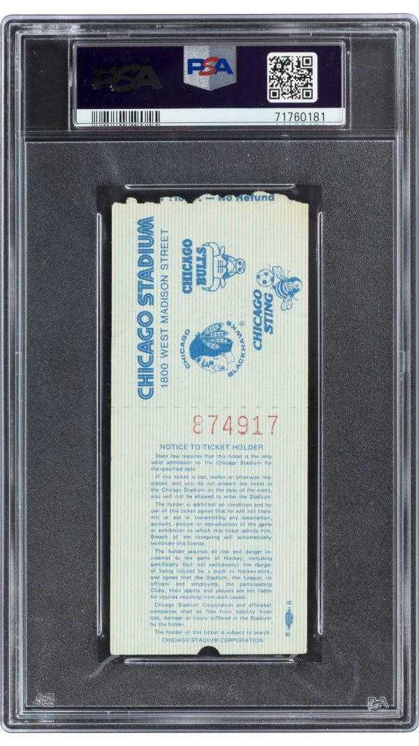 1984 Michael Jordan & Hakeem Olajuwon 1st NBA Matchup Ticket ROOKIE PSA 2 POP 2!