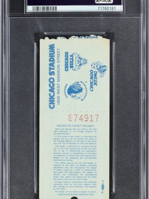 1984 Michael Jordan & Hakeem Olajuwon 1st NBA Matchup Ticket ROOKIE PSA 2 POP 2!