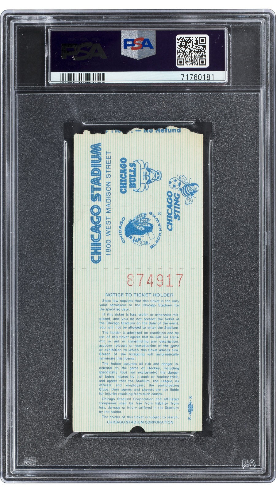 1984 Michael Jordan & Hakeem Olajuwon 1st NBA Matchup Ticket ROOKIE PSA 2 POP 2!