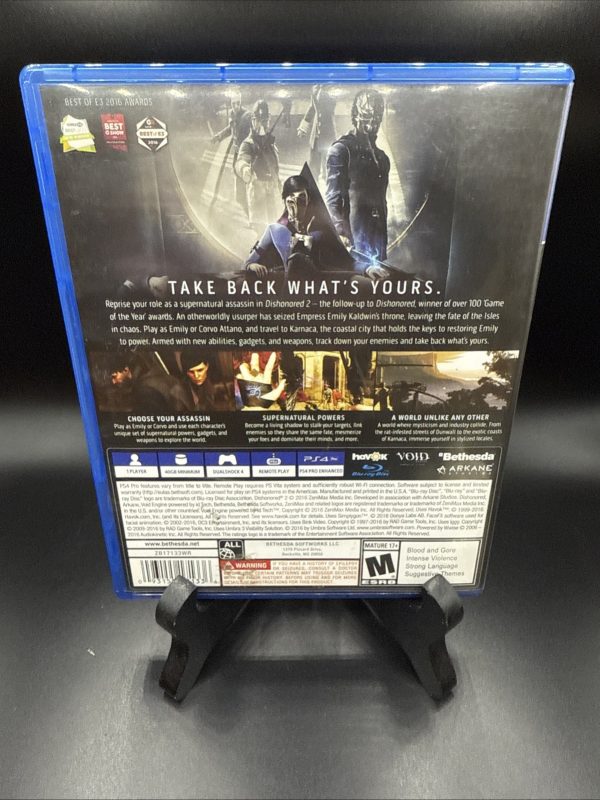 Dishonered 2 PS4 CIB Complete PlayStation