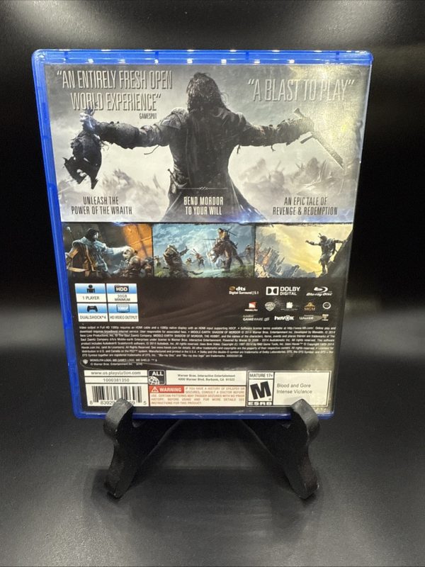 Middle Earth Shadow of Mordor Sony PlayStation 4 2014 PS4 CIB Game Case Manual