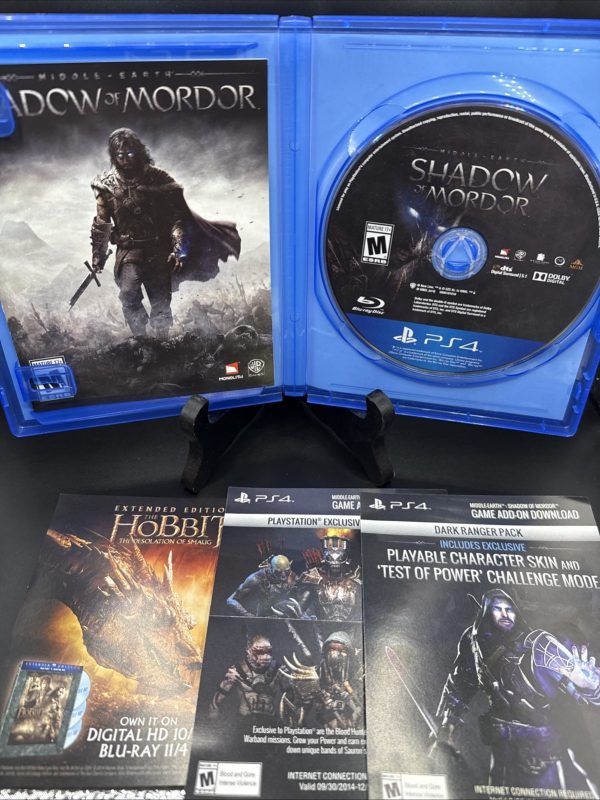 Middle Earth Shadow of Mordor Sony PlayStation 4 2014 PS4 CIB Game Case Manual