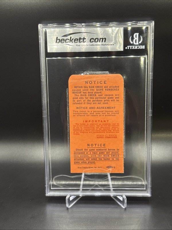 1952 World Series Game 1 Jackie Robinson WS HR # 1 Ticket Stub BECKETT 3 VG