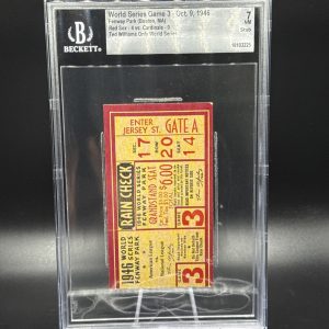 1946 World Series Game 3 Red Sox Ticket Stub Beckett 7 NM Ted Williams Only WS