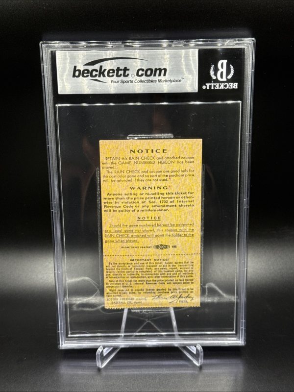 1946 World Series Game 3 Red Sox Ticket Stub Beckett 7 NM Ted Williams Only WS