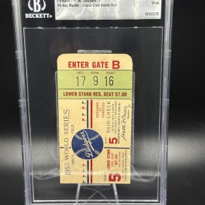 1953 World Series Ticket GAME 5 MICKEY MANTLE GRAND SLAM YANKEES Beckett 5 EX