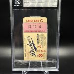 1955 World Series Game 3 Ticket Dodgers Yankees Mantle WS HR#5 Beckett 6 EX-MT