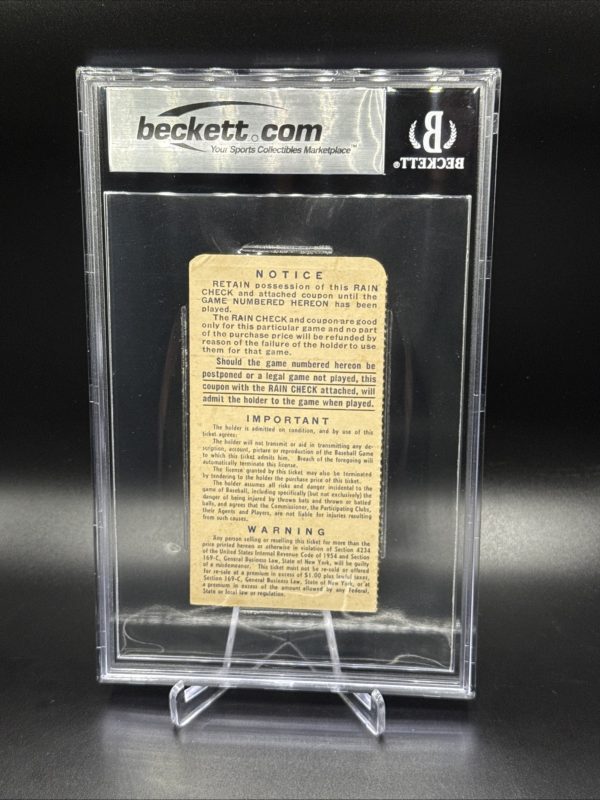 1955 World Series Game 3 Ticket Dodgers Yankees Mantle WS HR#5 Beckett 6 EX-MT