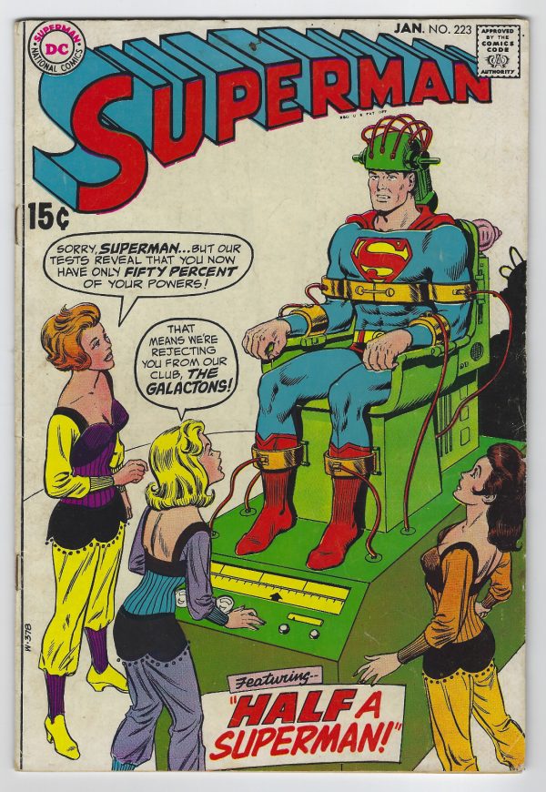 Superman #223, 1st Bronze Age Issue, Half a Superman! (DC Comics, 1970)