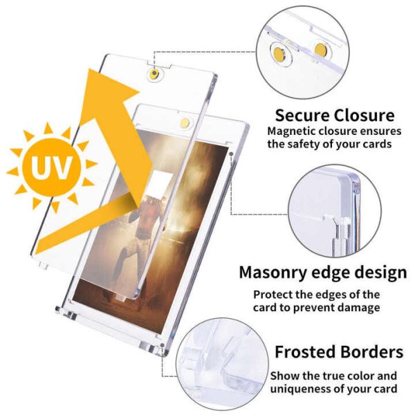 25 Pack Collectibles 35pt One Touch Magnetic Trading Card Holder UV Protection