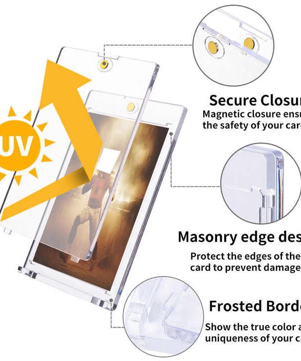 25 Pack Collectibles 35pt One Touch Magnetic Trading Card Holder UV Protection