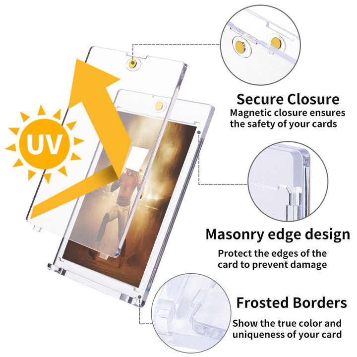 25 Pack Collectibles 35pt One Touch Magnetic Trading Card Holder UV Protection