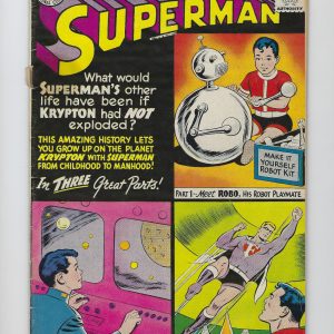 Superman #132 Batman Robin Appearance! Robot Cover! DC Comics 1959