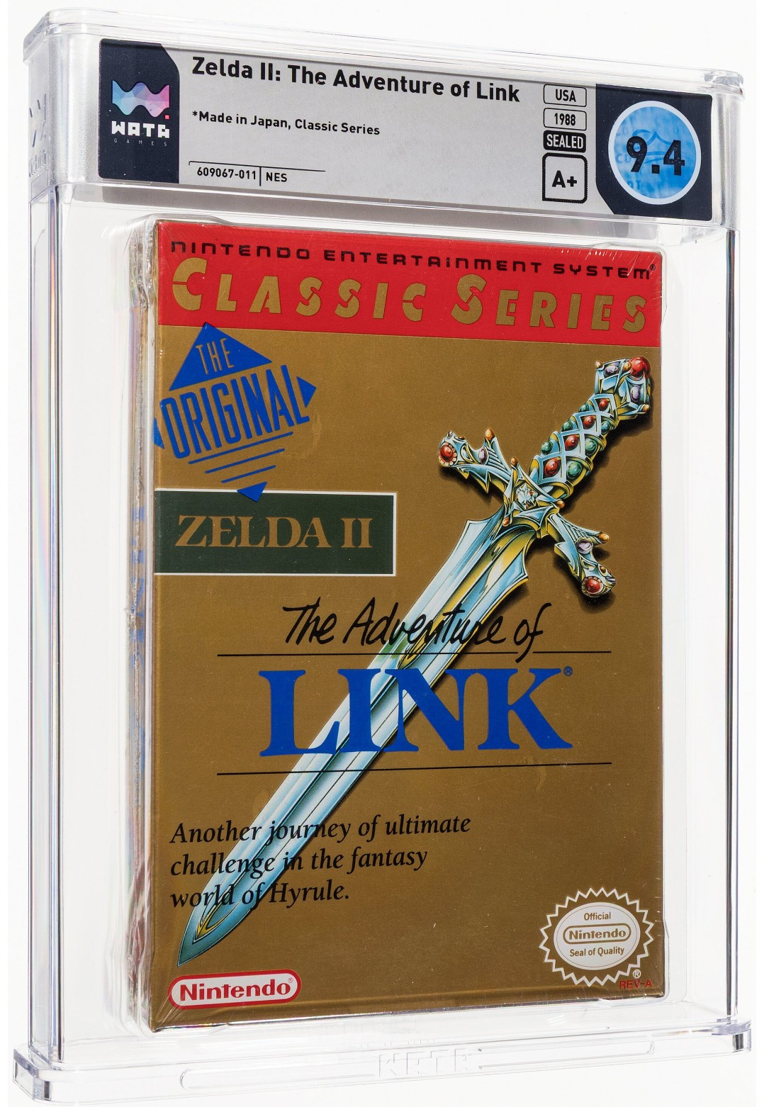 Zelda II 2 The Adventures of Link New Nintendo NES Sealed WATA VGA Grade 9.4 A+
