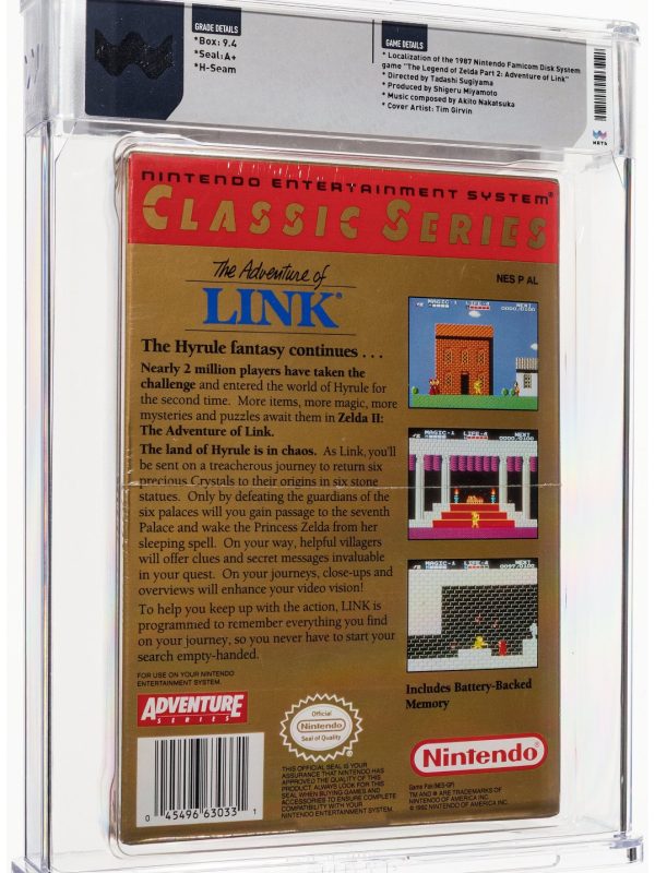Zelda II 2 The Adventures of Link New Nintendo NES Sealed WATA VGA Grade 9.4 A+