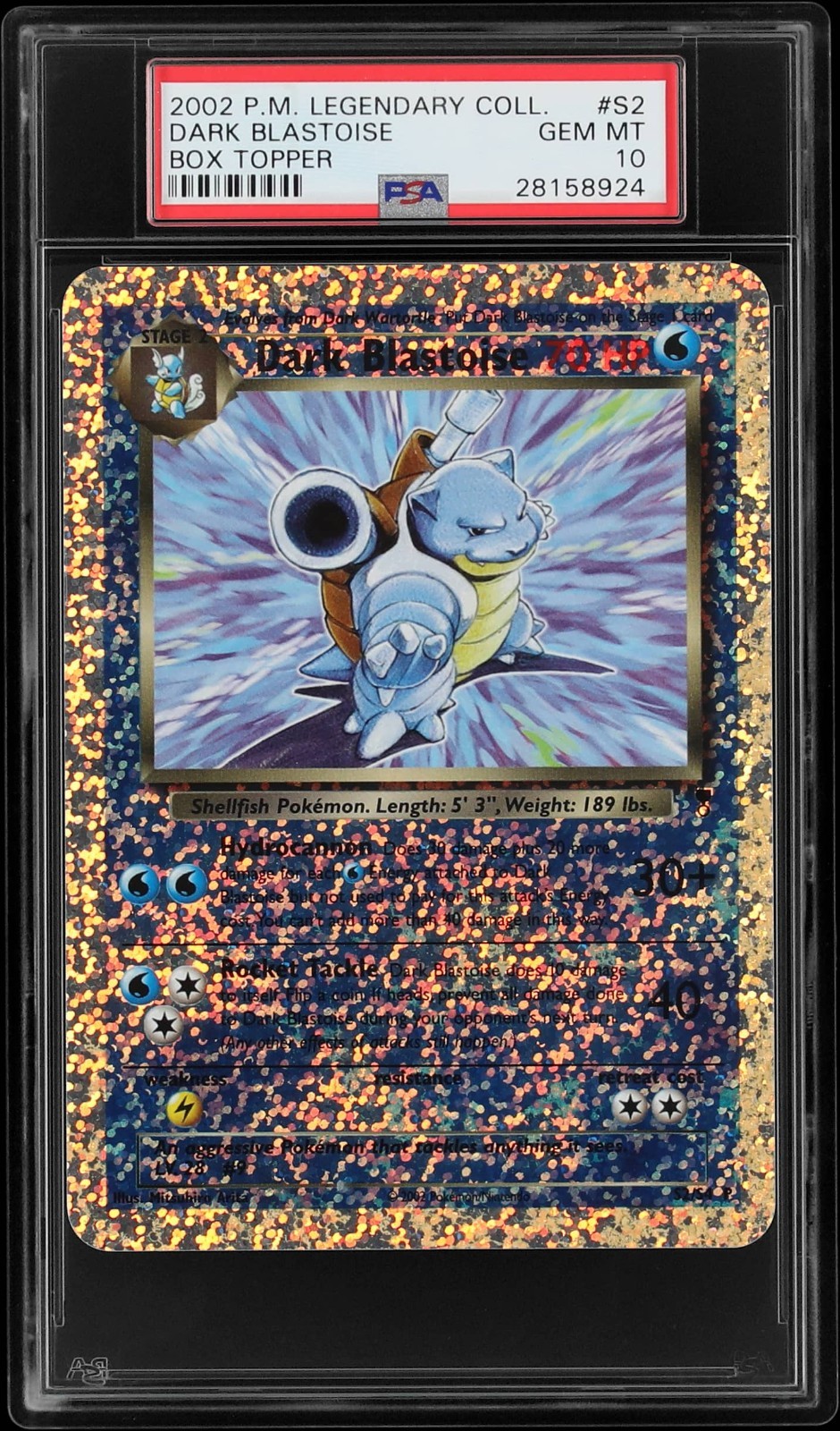 PSA 10 Dark Blastoise Legendary Collection Box Topper 2002
