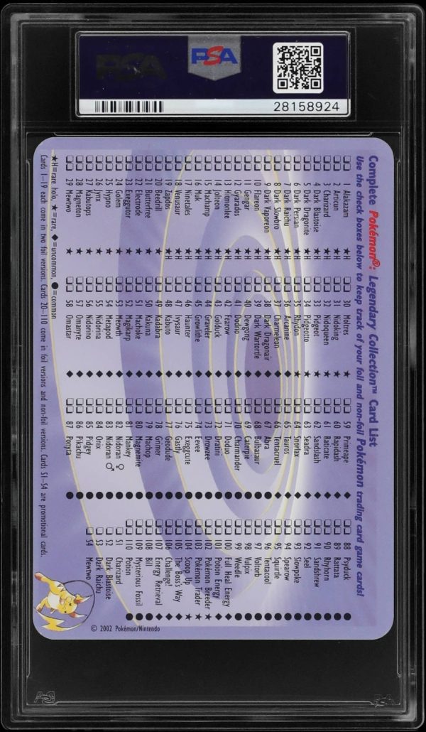 PSA 10 Dark Blastoise Legendary Collection Box Topper 2002