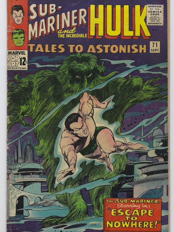 Marvel Comics TALES TO ASTONISH #71 Sub-Mariner and Hulk Appearances 1965 FN