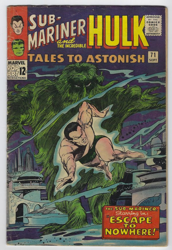 Marvel Comics TALES TO ASTONISH #71 Sub-Mariner and Hulk Appearances 1965 FN