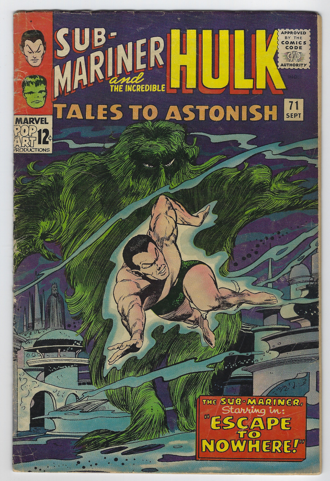 Marvel Comics TALES TO ASTONISH #71 Sub-Mariner and Hulk Appearances 1965 FN