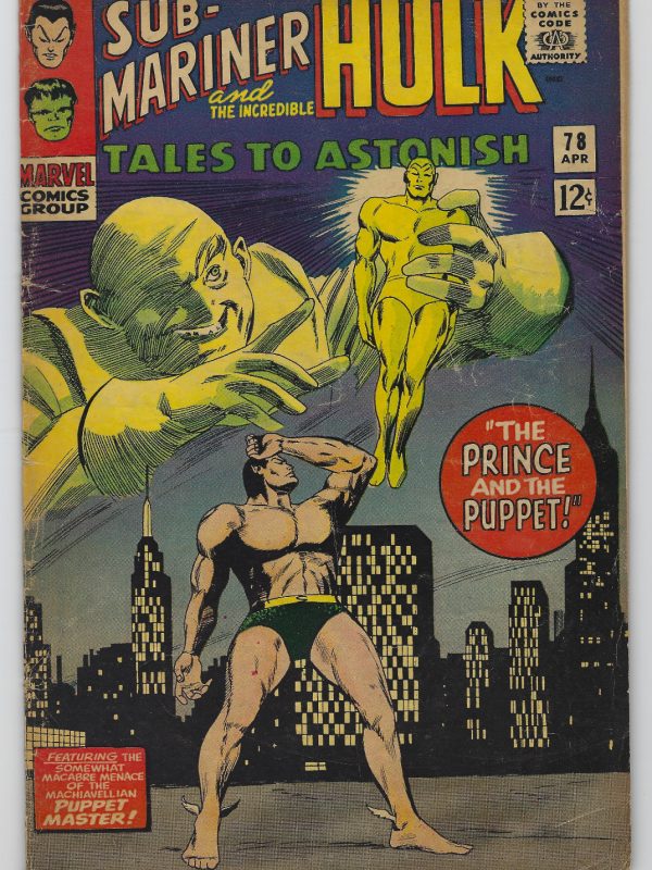 TALES TO ASTONISH #78 Marvel Comic Incredible Hulk, Sub-Mariner 1966 Silver
